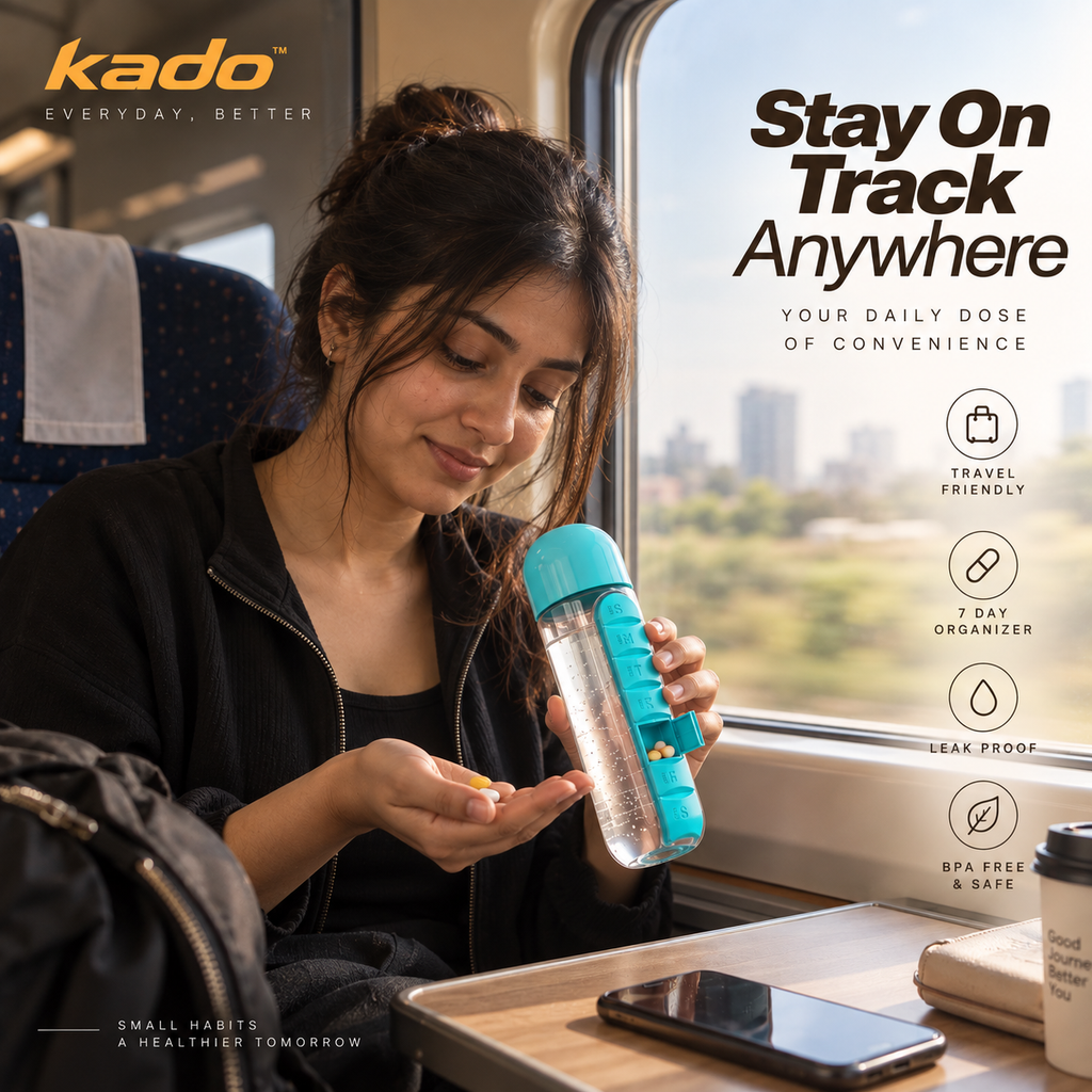 Kado 7-Day Pill Organizer Bottle - 600 mL Capacity